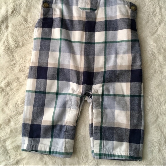 Janie and Jack plaid overalls romper 3 - 6 months - Picture 4 of 8
